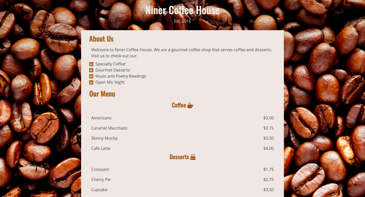 Niner Coffee House project image